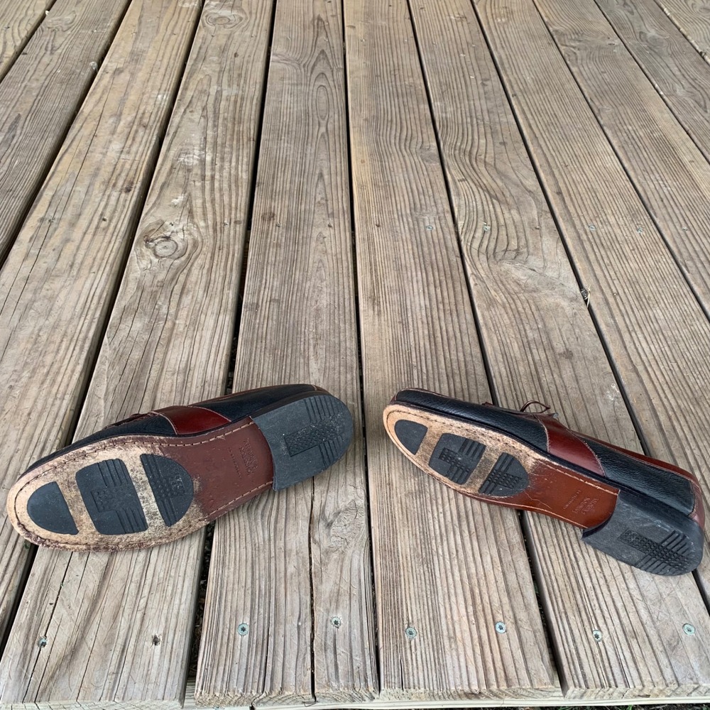 Johnston & Murphy Mens 10.5 M Kiltie Tassel Loafers Brown Black Handcrafted USA - Picture 15 of 15